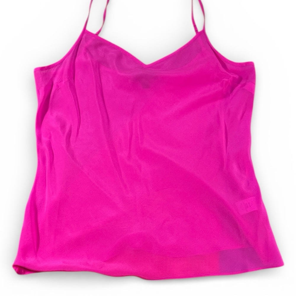 J.Crew 100% Silk Fuchsia Pink Camisole Tank Top Size Small Washable Feminine EUC